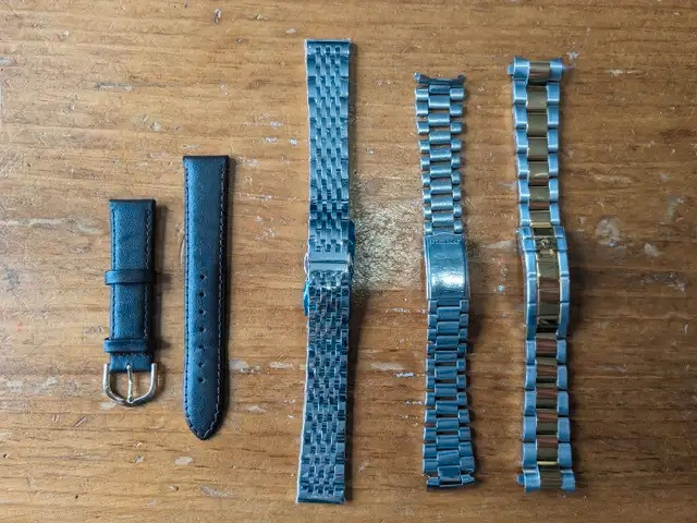 Watch straps new and used 7 link leather bracelet seiko 18 19 20 dans Bijoux et montres  à Longueuil/Rive Sud