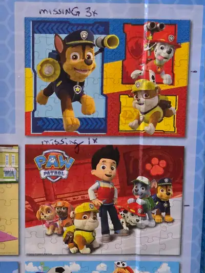 free *incomplete* paw patrol 48-piece puzzles x2, View more