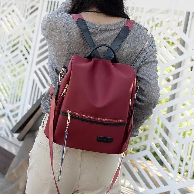 Burgundy Backpack with Cute Kitten Charm in Bags & Luggage in Mississauga / Peel Region - Image 3