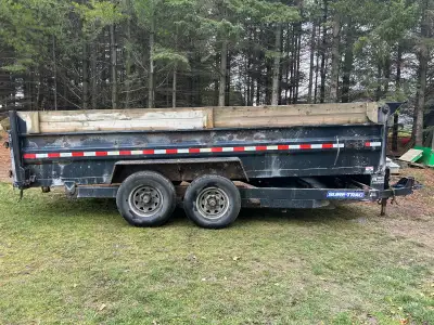 2016 dump trailer 7ton -80” by 16ft -drop axles 7000lb ea. -2 way tailgate -all lights, brakes work...