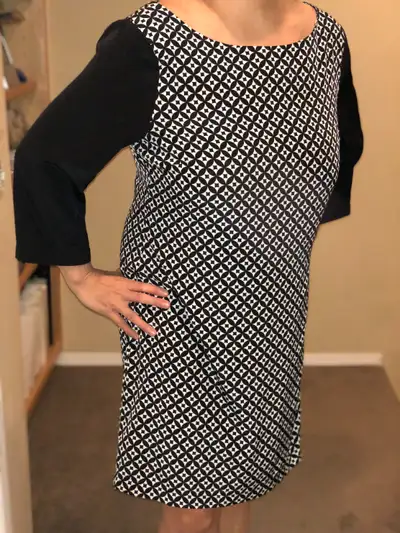 BLACK WHITE LADIES DRESS - LARGE, View more
