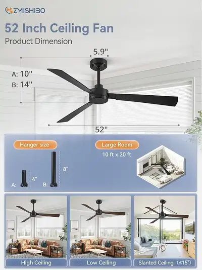 ZMISHIBO Ceiling Fan, View more