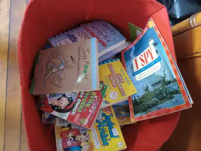 Bin of books, View more
