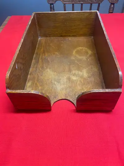 Antique Oak Office Paper Tray, View more
