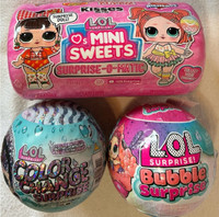 3 New LOL Surprise Dolls- Mini Sweets, Color Change and Bubble  