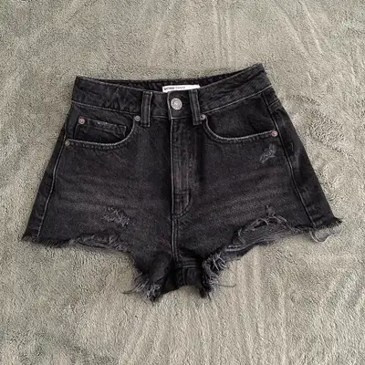 Garage denim shorts, size 00/23, colour black, View more