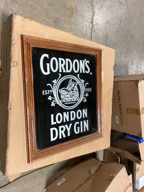 Vintage Gordon's London Dry Gin Advertising Mirror Arts