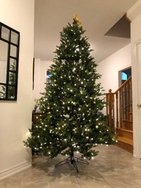 GE 7.5-ft Pre-lit Just Cut Aspen Fir Color Choice Christmas Tree
