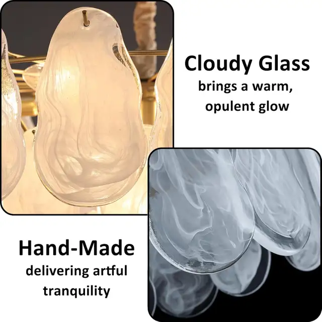 save $400: new Dughkugh  Gold Multi-Tier Cloud Glass Chandelier in Indoor Lighting & Fans in Mississauga / Peel Region - Image 9