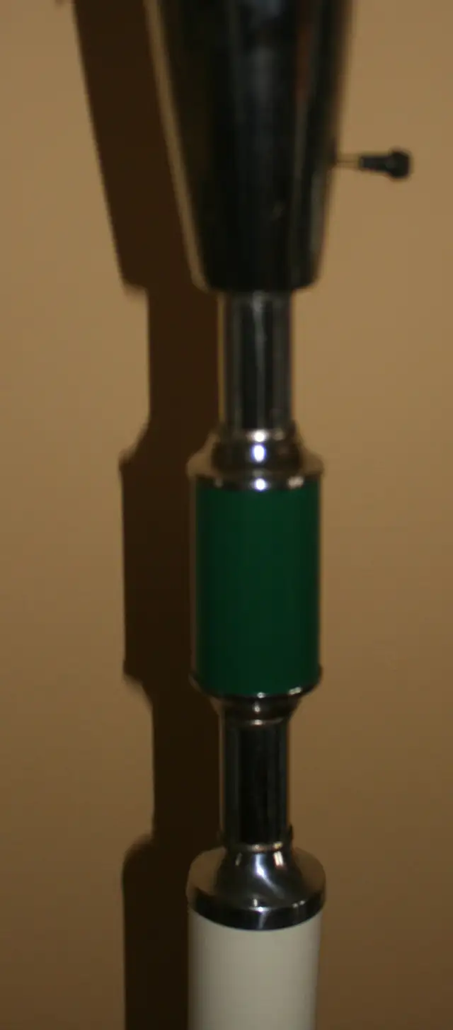 Vintage MCM Chrome and Wood Floor Lamp with Tulip Glass Shade in Indoor Lighting & Fans in City of Toronto - Image 6