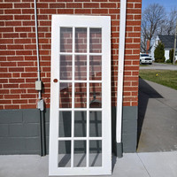 Wood frame glass panel door 78" x 30" Rt hand open