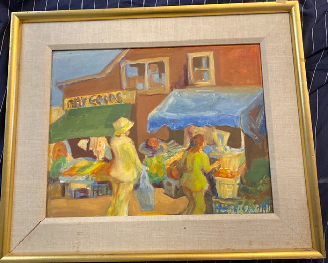 Vintage oil paintings of Kensington Market in Toronto in Arts & Collectibles in St. Catharines