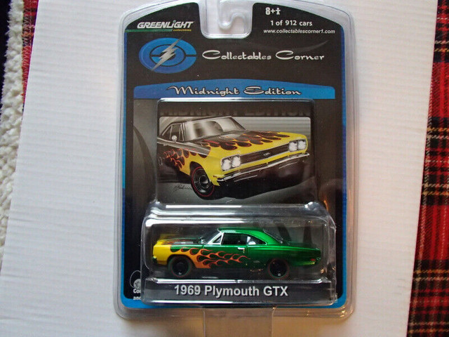 1:64 Greenlight Col Corne Midnight Edition 1969 Plymouth GTX gm in Toys & Games in Sarnia