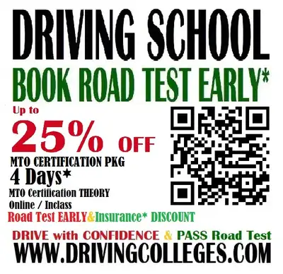 DRIVING SCHOOL G2 G North York MTO CERTICATION* in 4 Days*, View more