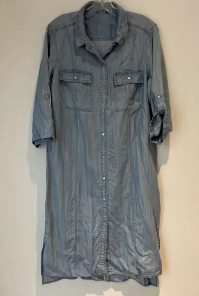 woman's long, jean looking dress lightweight size L PJ, View more