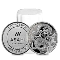 Tube 20x 1 oz asahi Dragon silver/argent .999