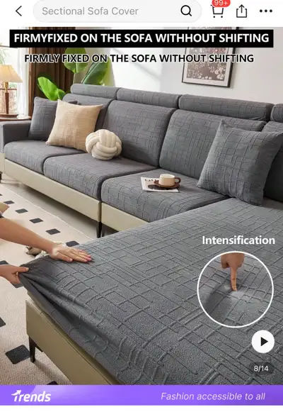 3 pc Stretchy Sofa Cover, Anti-Slip & Splash Proof Full Coverage Fabric Thickened Sofa Seat Cushion...