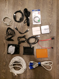 Various computer cables, etc.