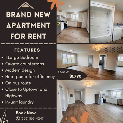 Ready move in Feb 01, 2026 with ½ month rent for Feb 2026. Welcome to Saint John’s new modern living...