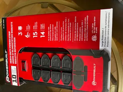 Barre alimentation POWERBUILT HEAVY DUTY POWER STRIP 10 OUTLETS, View more
