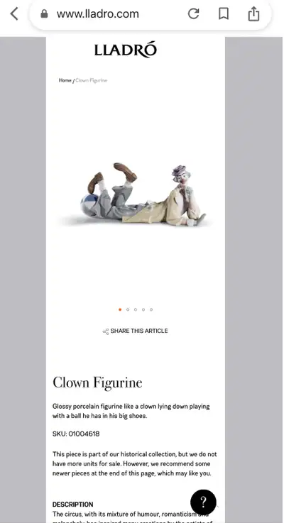 Lladro Payaso Acostado Clown Figurine.Mint Condition, View more