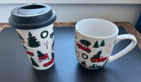 Rose & Robin Holiday Mug & Travel Mug Set