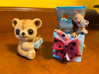 Vintage Japan Miniature Porcelain Puppy In A Gift Box Fuzzy Bear