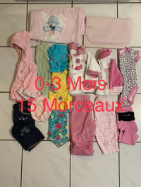 Vêtements Bébé Fille 0-3 mois 