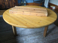 Vintage Solid Pine Dining Table converts to Coffee Table