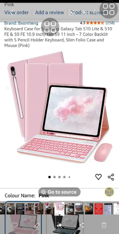 This is a used Bxomteng keyboard case designed for Samsung Galaxy Tabs, including S10 Lite, S10 FE,...