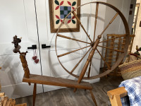 Antique walking spinning wheel