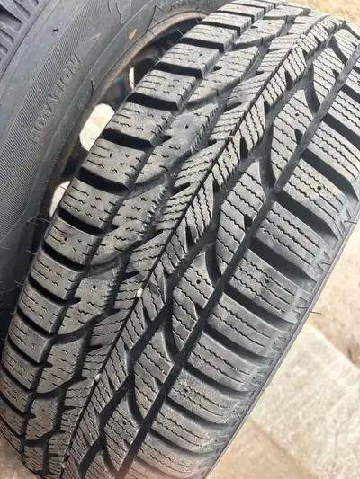 Brand new winter tires with maybe 1000kms on them. Sitting on 5x114.3 rims, all balanced and ready f...