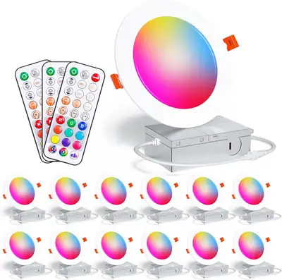 12 X 4 Inch LED Recessed Lighting with Junction Box and remote control (Brand New) 4 Inch LED Recess...