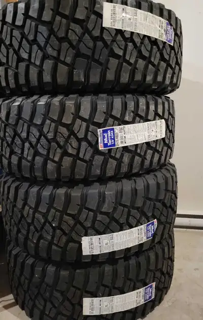 Im selling a brand new set of 37x13.5-20 BF Goodrich Mud Terrains, never installed on rims, factory...
