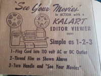 Vintage KALART EDITOR VIEWER Eight 8MM Film Splicer Model EV-8 D