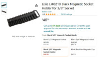 NEW!  Save 50% - Lisle Large 3/8" Magnetic Socket Holder