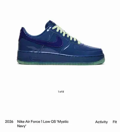 air force 1 low qs mystic navy grape ice size 9 and 10, View more