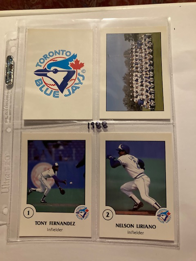 Odd Sized Cards: Logo, Team, Tony Fernandez, Nelson Liriano, Jimy Williams, Manny Lee, Rance Mullini...