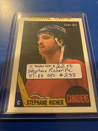 Stephane Richer RC 1987-88 OPC #233 Canadiens Showcase 320