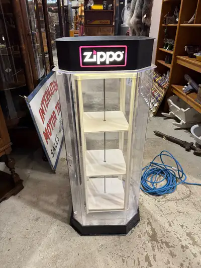 Rotating light up Zippo display cabinet , View more
