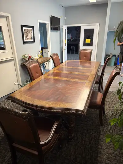 Large Hardwood Dinning Set, View more