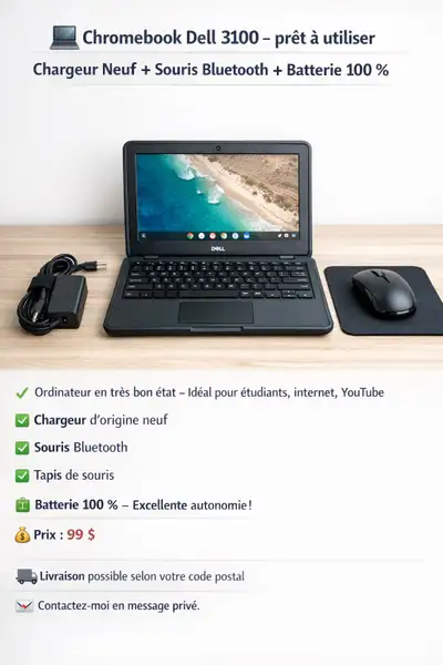  Chromebook Dell 3100 – prêt à utiliser, View more