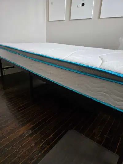 Twin bed frame and mattress, View more