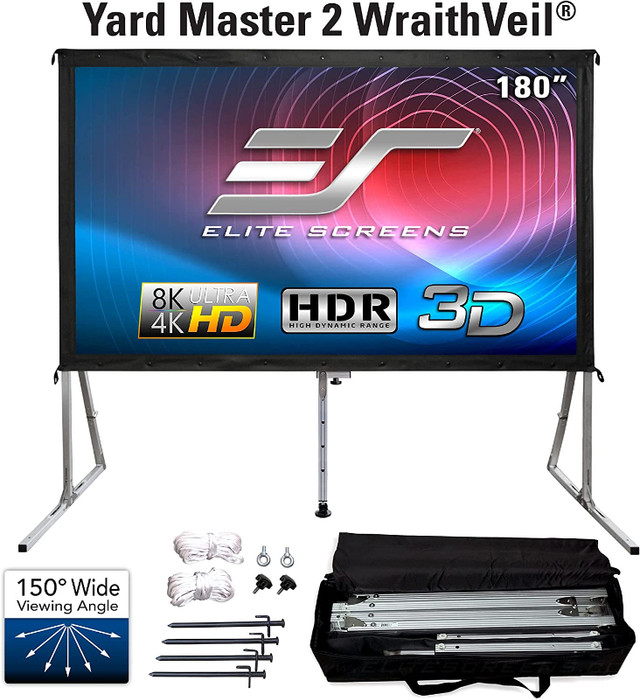 180" Elite Screens Yard Master 2 DUAL Projector Screen, 180-INCH in Video & TV Accessories in St. Catharines