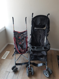 Set of strollers, pair of strollers