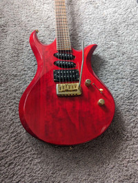 Vintage vantage translucent red electric guitar