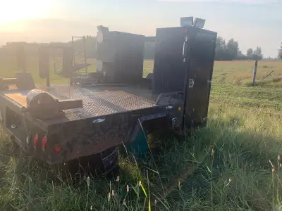 Steel truck deck for sale. Was on a welding truck before. Built sturdy. Some rust, some repairs to b...
