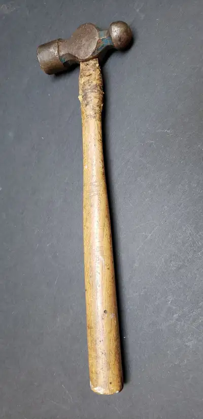 Vintage 12 oz. BPH-12 Blue ball-pein / ball-peen hammer hand tool * 14-inch (35.6-cm) long hickory h...