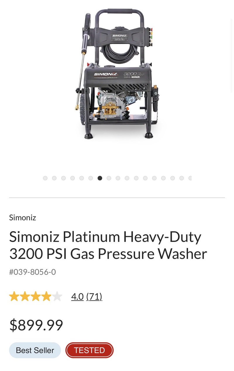 Simoniz platinum heavy duty 3200 psi gas pressure washer Outdoor