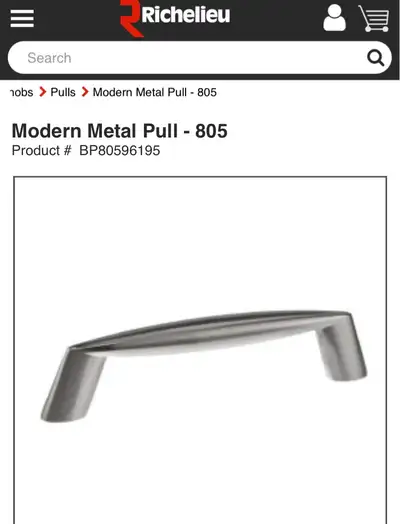 2 Richelieu Modern Metal Pull - 805, View more